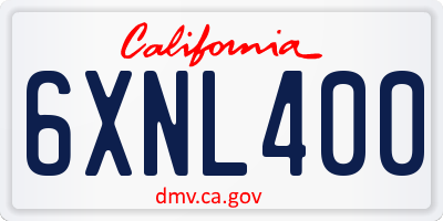 CA license plate 6XNL400