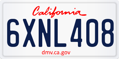 CA license plate 6XNL408
