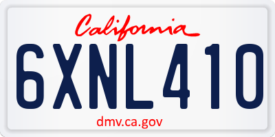 CA license plate 6XNL410