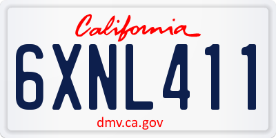 CA license plate 6XNL411