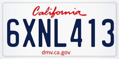 CA license plate 6XNL413