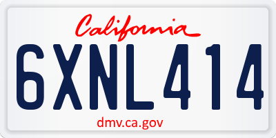 CA license plate 6XNL414