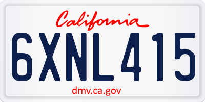 CA license plate 6XNL415