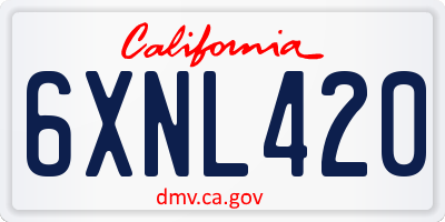 CA license plate 6XNL420