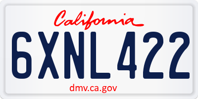 CA license plate 6XNL422