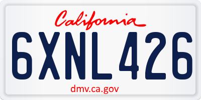 CA license plate 6XNL426