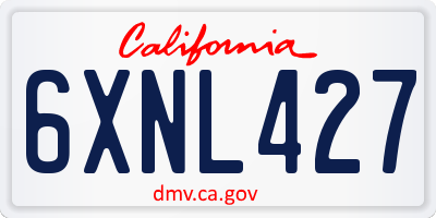 CA license plate 6XNL427
