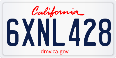 CA license plate 6XNL428
