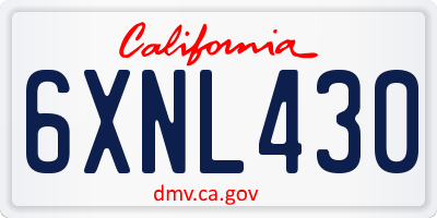 CA license plate 6XNL430