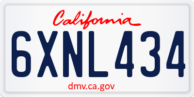 CA license plate 6XNL434