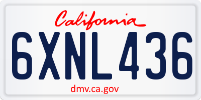 CA license plate 6XNL436