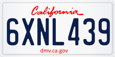 CA license plate 6XNL439