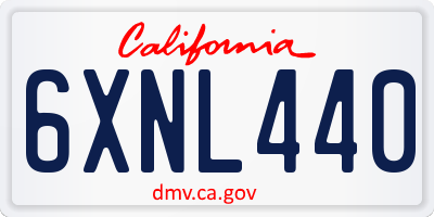 CA license plate 6XNL440