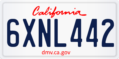 CA license plate 6XNL442