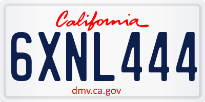 CA license plate 6XNL444