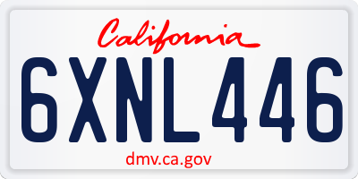CA license plate 6XNL446