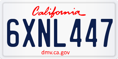 CA license plate 6XNL447