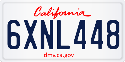 CA license plate 6XNL448