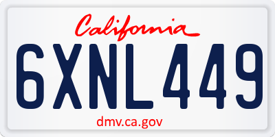 CA license plate 6XNL449
