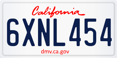 CA license plate 6XNL454