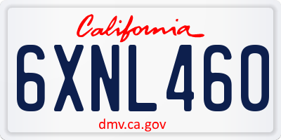 CA license plate 6XNL460