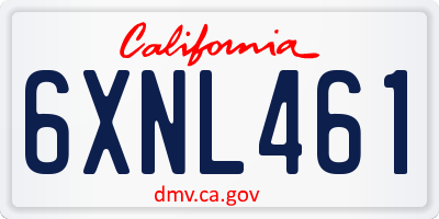 CA license plate 6XNL461