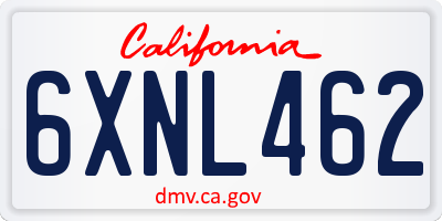 CA license plate 6XNL462