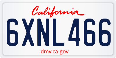 CA license plate 6XNL466
