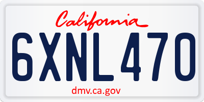 CA license plate 6XNL470