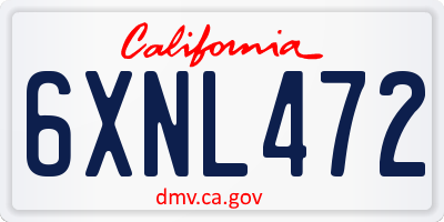 CA license plate 6XNL472