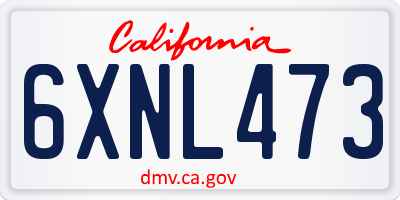 CA license plate 6XNL473