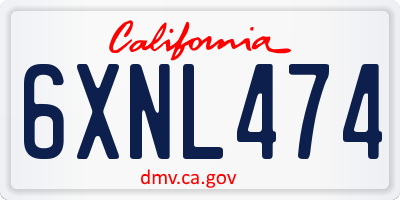 CA license plate 6XNL474