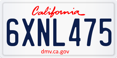 CA license plate 6XNL475