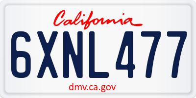 CA license plate 6XNL477