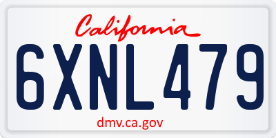 CA license plate 6XNL479