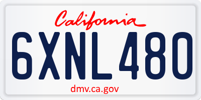 CA license plate 6XNL480