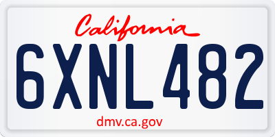 CA license plate 6XNL482