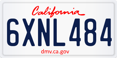 CA license plate 6XNL484