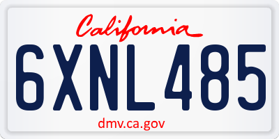 CA license plate 6XNL485