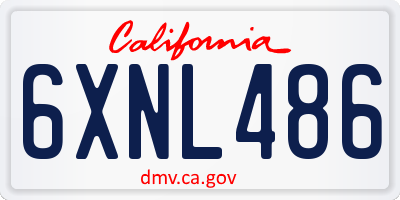 CA license plate 6XNL486
