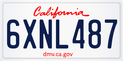 CA license plate 6XNL487