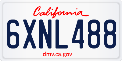 CA license plate 6XNL488