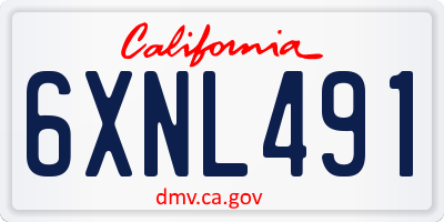 CA license plate 6XNL491
