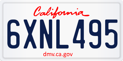CA license plate 6XNL495