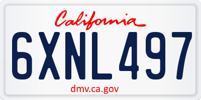 CA license plate 6XNL497