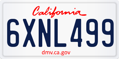CA license plate 6XNL499