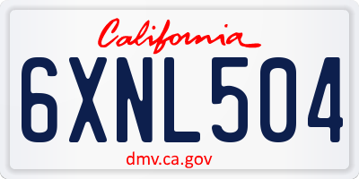 CA license plate 6XNL504
