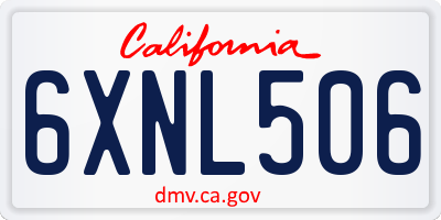 CA license plate 6XNL506