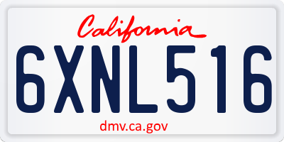 CA license plate 6XNL516