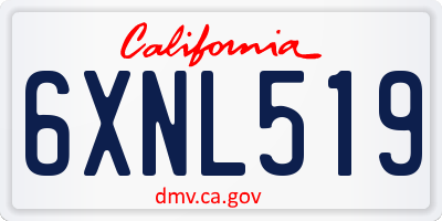 CA license plate 6XNL519